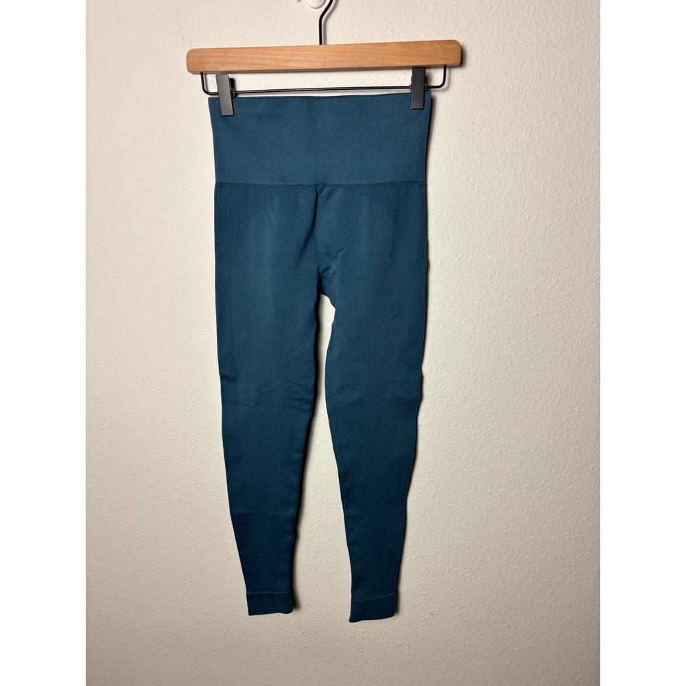 SET Active Sculptflex Seamless Leggings Blue High Waisted S/M Inseam 23"